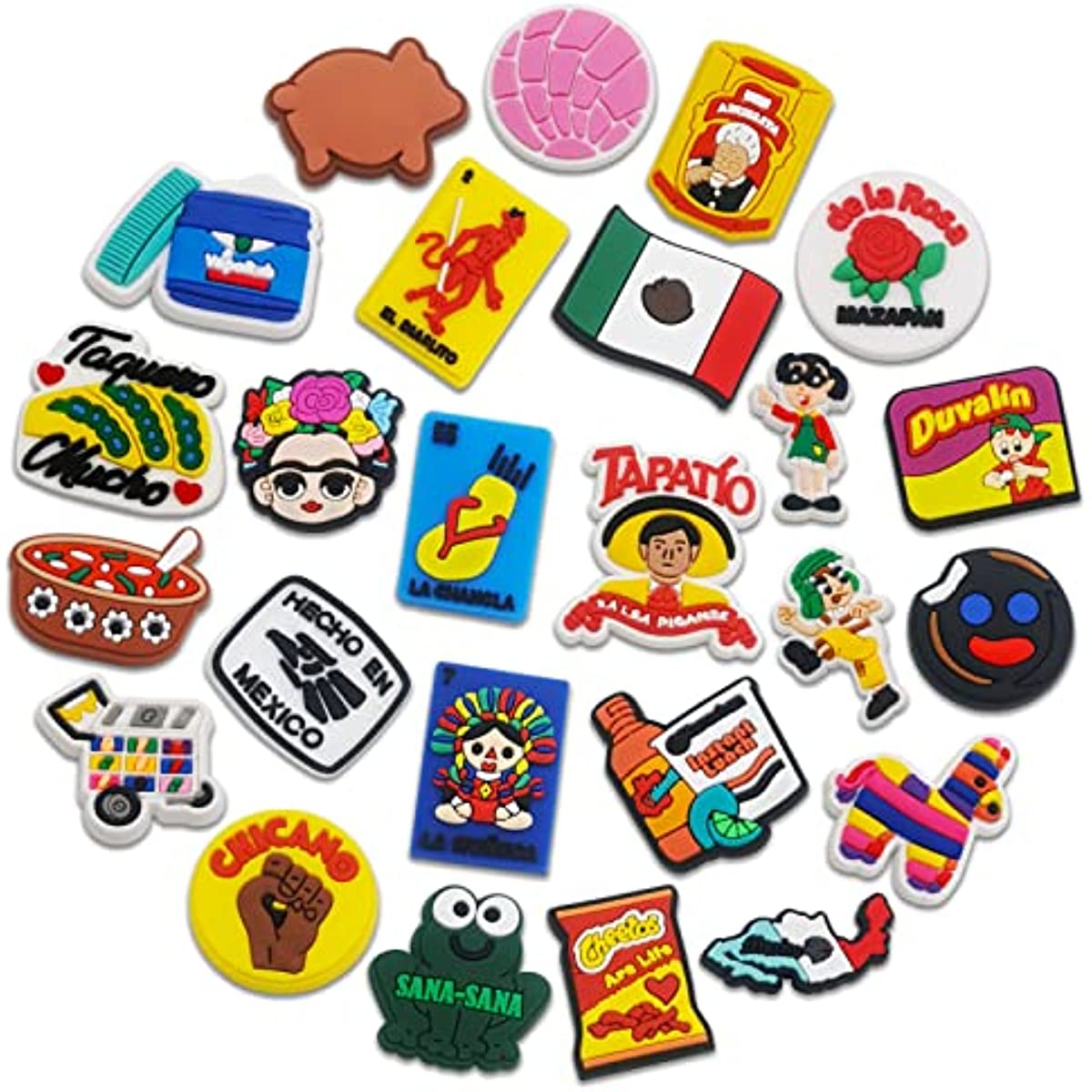 

30 50 100 200 300PCS Mexican Shoes Charms fits for Croc Clog Sandals, Mexican Inspired Shoes Decorations for Adults Women Men Party Favor for designer shoes