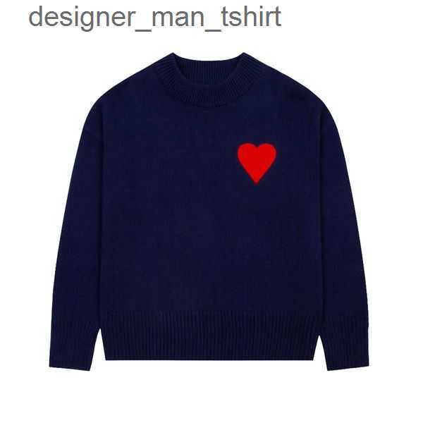 

Amis Paris Fashion Mens Designer Amies Knitted Sweater Embroidered Red Heart Solid Color Big Love Round Neck Short Sleeve a T-shirt for Men and Women 4Q59V, 12