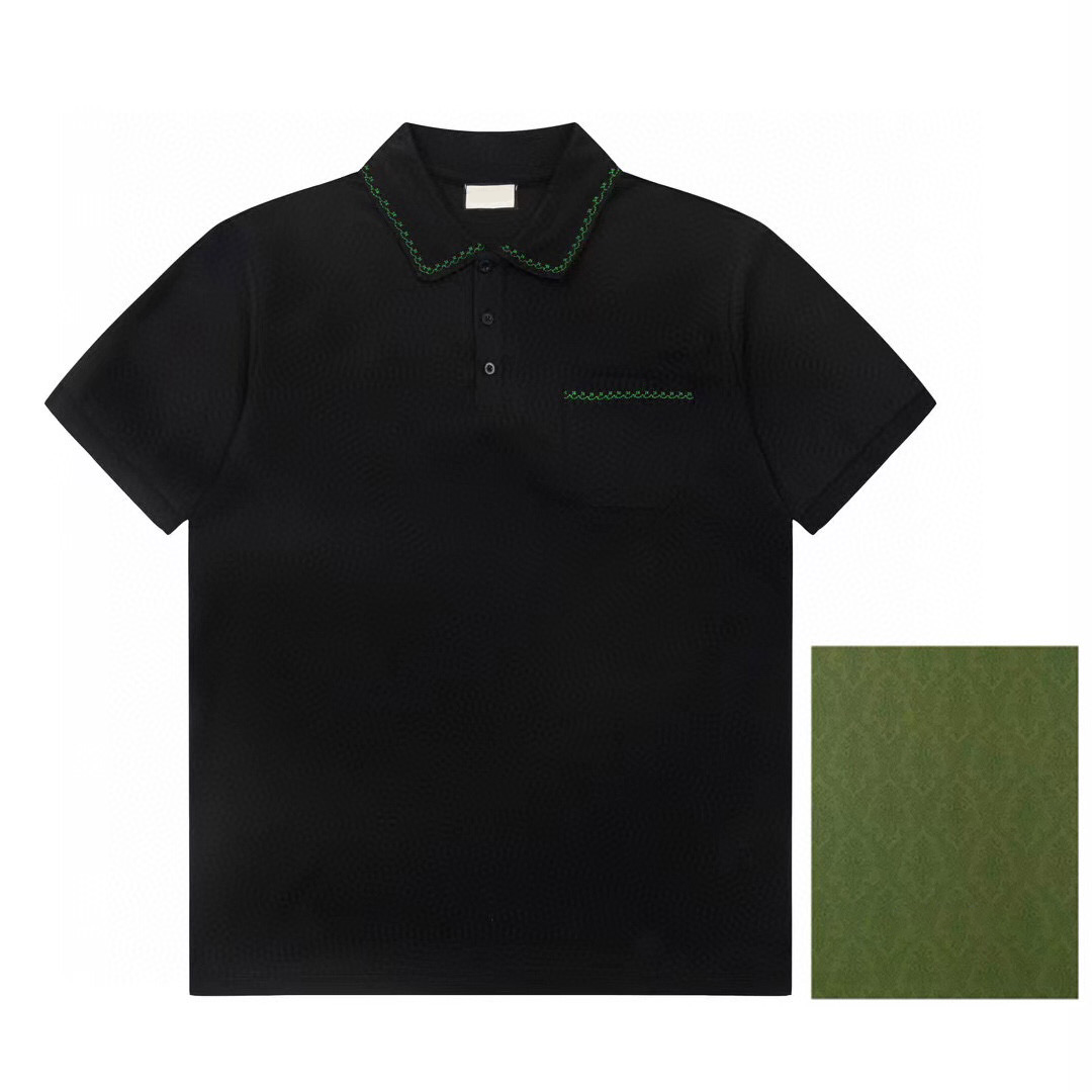 

Men's Plus Tees & Polos Round neck embroidered and printed polar style summer wear with street pure cotton 12edc