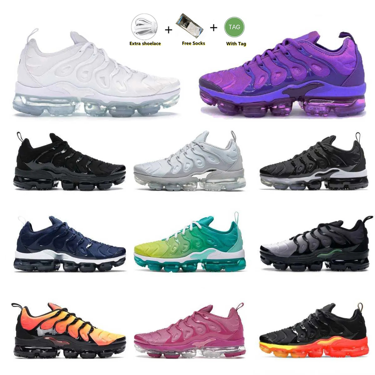 

2022 Tn Plus Men Women Airs Cushion Running Shoes Royal Volt Griffey Bubblegum Psychic Pink Designer Vapores Triple Trainer Black Red Blue Sports Sneakers S30, Men women a07