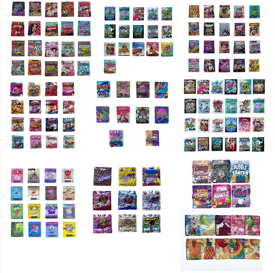 

gumbo Food packing bags holographic laser gummy 3.5g pinat candy packaging bag Mylar storage plastic pack