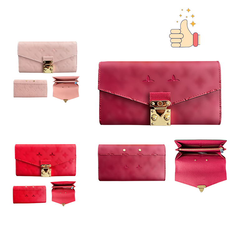 

Black Embossed long Mens wallet bag Women's Designer tote Cardholder Purse Crossbody passport Holders card handbag Luxury Coin key pouch Genuine Leather clutch Bag, Red