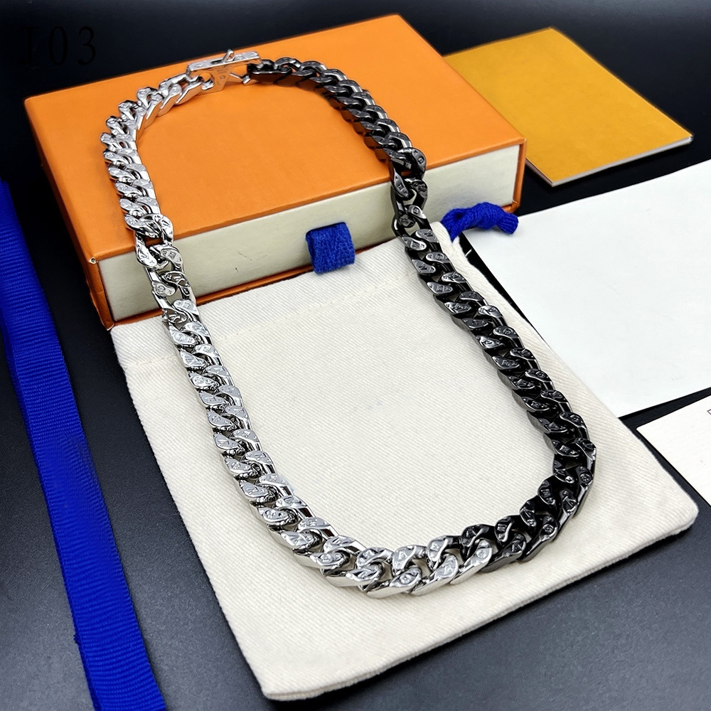 

Cuban link chain necklace titanium ice out chain designer necklace for mens tennis chain necklace mixed colors