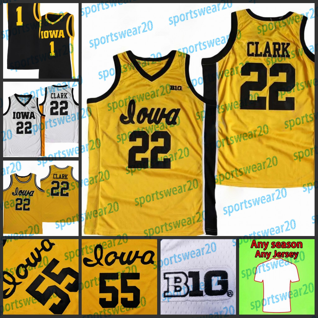 

Iowa Eagle Eye Basketball Jersey NCAA Custom Caitlin Clark Sydney Affolter Molly Davis S-3XL Full Stitched Youth Women's 3 22 25 1, Yellow