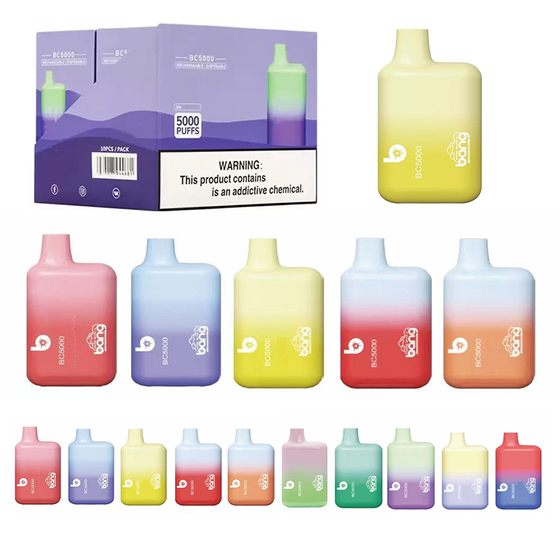 

Original zooy bar bc5000 e cigarette disaposable vape bang 5000 puffs 650mah rechargeable battery 13ml prefilled cartridges pods desechables vapers 2% 5% savage bar