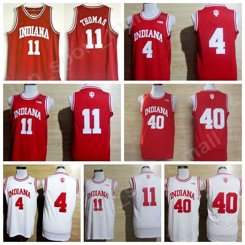 

College Basketball Indiana Hoosiers Jerseys University Isiah Thomas 11 Victor Oladipo Jersey 4 Cody Zeller 40 Red White Uniform Sport Sale