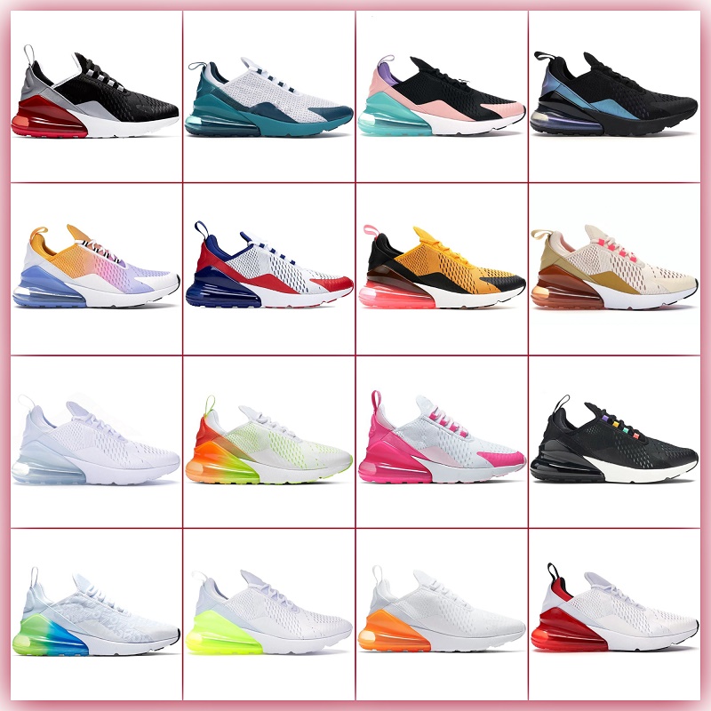 

Designers Max 270 270s Running Shoes Air Men Women Triple Black White University Red Brown Barely Rose Anthracite Cactus Breathable Mesh Trainers Sports Sneakers, Shoes lace