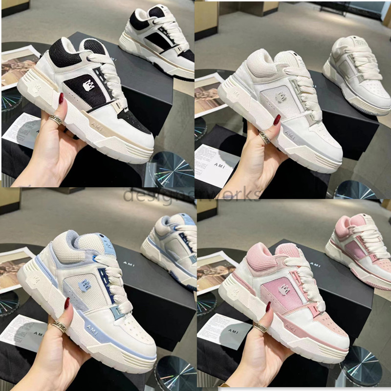 

high quality amiri shoes with box Skelet Bones Casual Shoe RUNWAY SKEL TOP Low High- Men Women US11 Basketball running Black White Leather ami Lace Up ss998