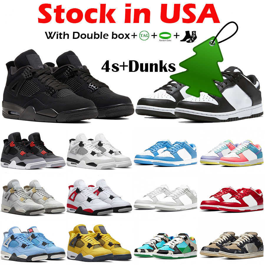 

NB 2023 J4 Fast Delivery 4 4s Men Basketball Shoes Mens Womens Black Cat University Blue Dunks White Black Panda Local Warehouse, Stock china fire red