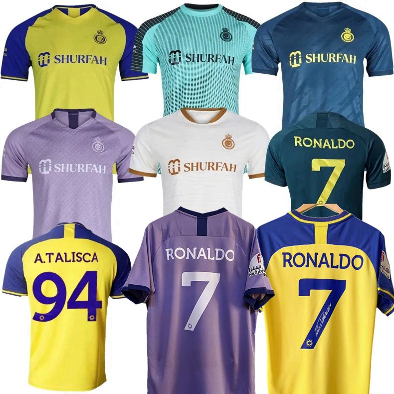 

Player Fans Saudi Arabia Al Nassr soccer jerseys 2022 2023 RONALDO GHAREEB A.ALHASSAN TALISCA GHARIB MASHARIPOV 22 23 football men kids shirt 4XL, Home with signature 7