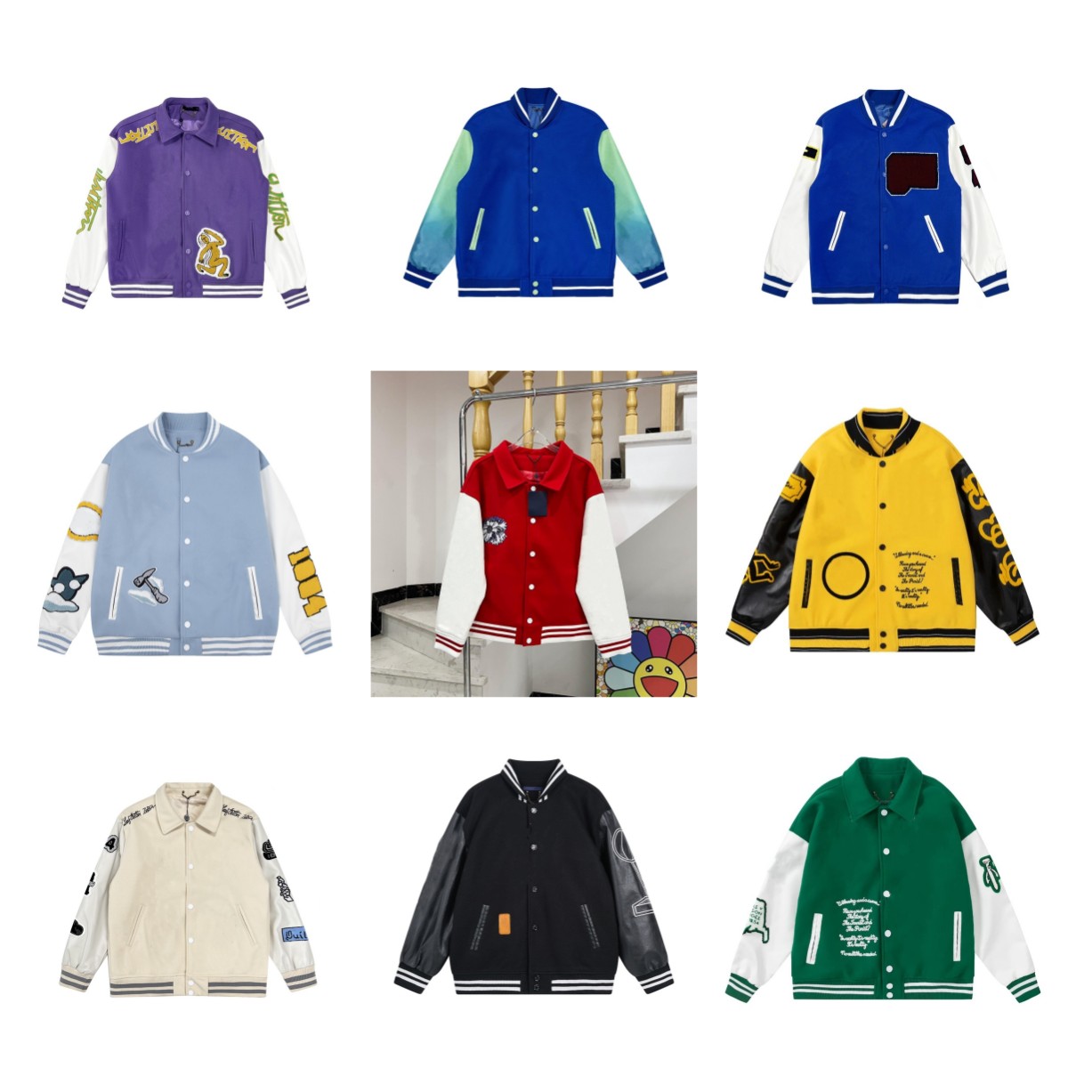 High Quality Fashion Coat Clothing Woman Thickening Warm Coat Autumn Outdoor Baseball Jackets Couples Coats M-XL Suggest SIZE UP Mixed Leather Blue