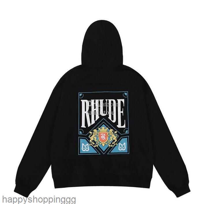 

Men's Hoodies Sweatshirts New Mens Hoodies Rhude Hooded Men Women Designer Fashion Popular Letters Printing Pullover Winter Black White0VPW
