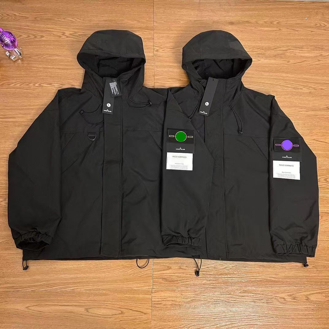 

2023 Brand men jackets Stone Turn-Down Collar Windbreaker Zipper Patchwork Running Sports Hoody Jogger Casual Island Coat -XXL, Dedicated to make up the difference;not