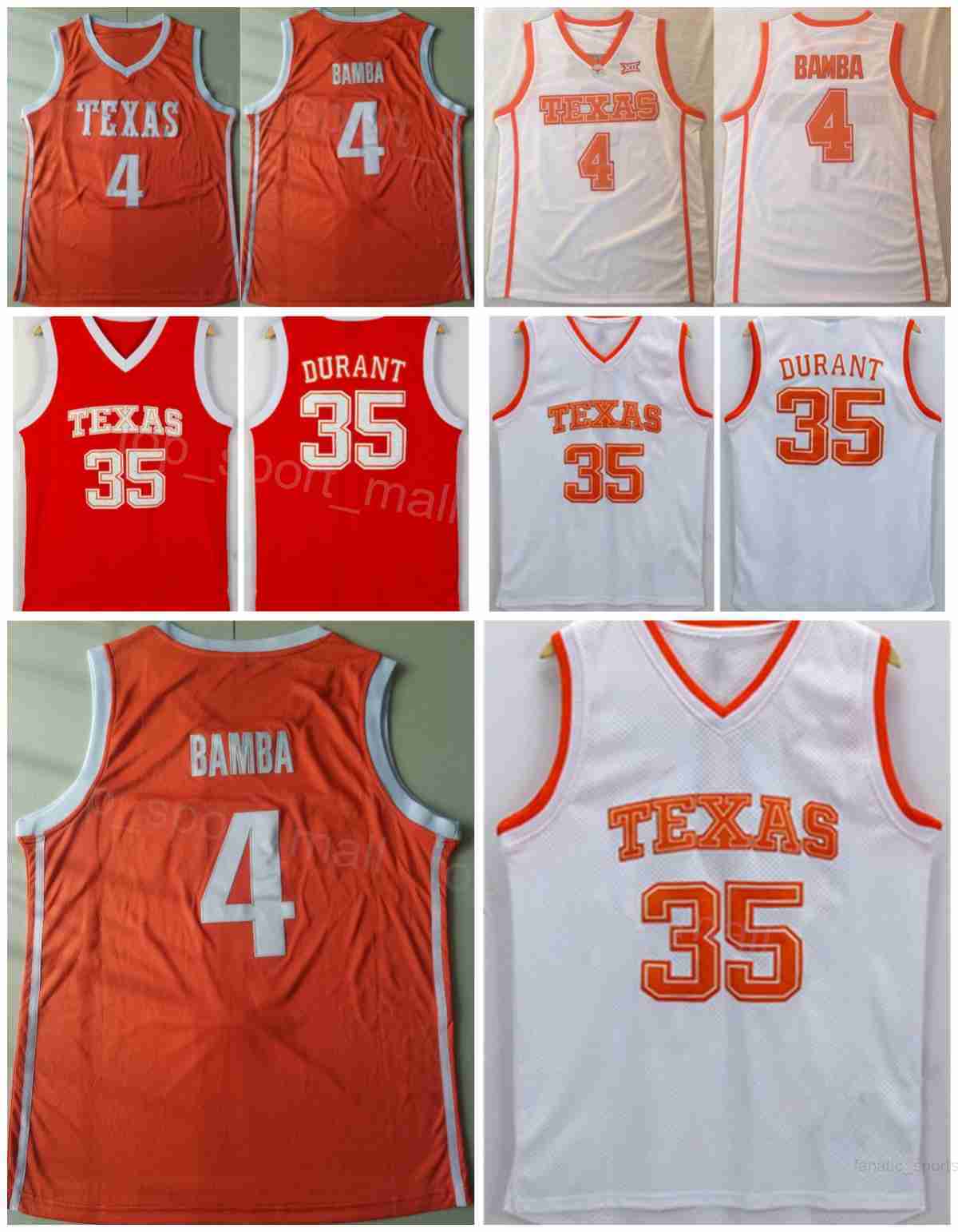 

Texas Longhorns College Basketball Kevin Durant Jerseys 35 University 4 Mohamed Mo Bamba Stitched Team Orange Color White Breathable For Sport Fans Uniform NCAA