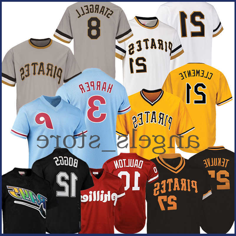 

2023 3 Bryce Phillies Darren Harper Daulton Franco Dykstra Jersey 12 Wade Boggs Rays 21 Roberto Clemente Pirates 8 Willie Stargell 2024, Jersey-fugu(haidao