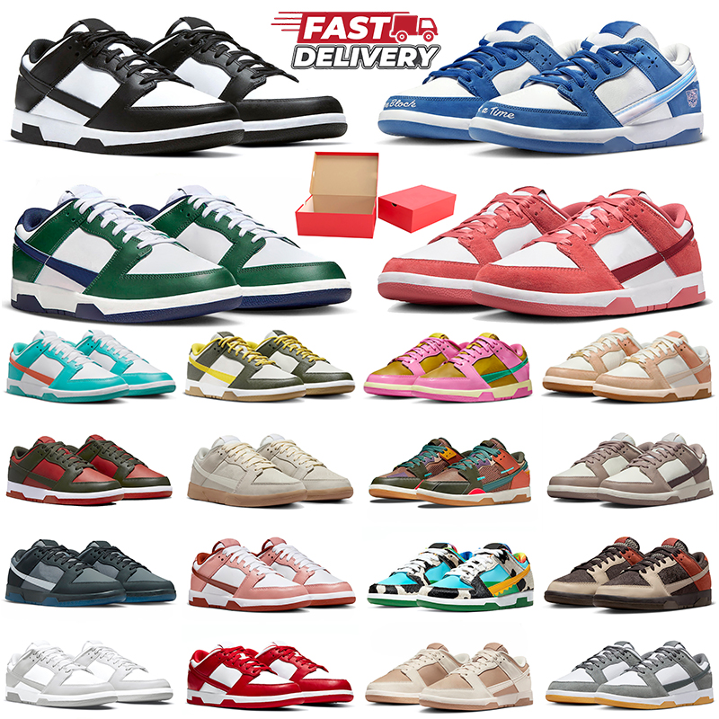 With Box Panda Low Running Shoes Men Designer Sneakers Deep Royal Blue Miami Dolphins Triple Pink Anthracite UNC Mens Womens Dunks Lows Outdoor Spor