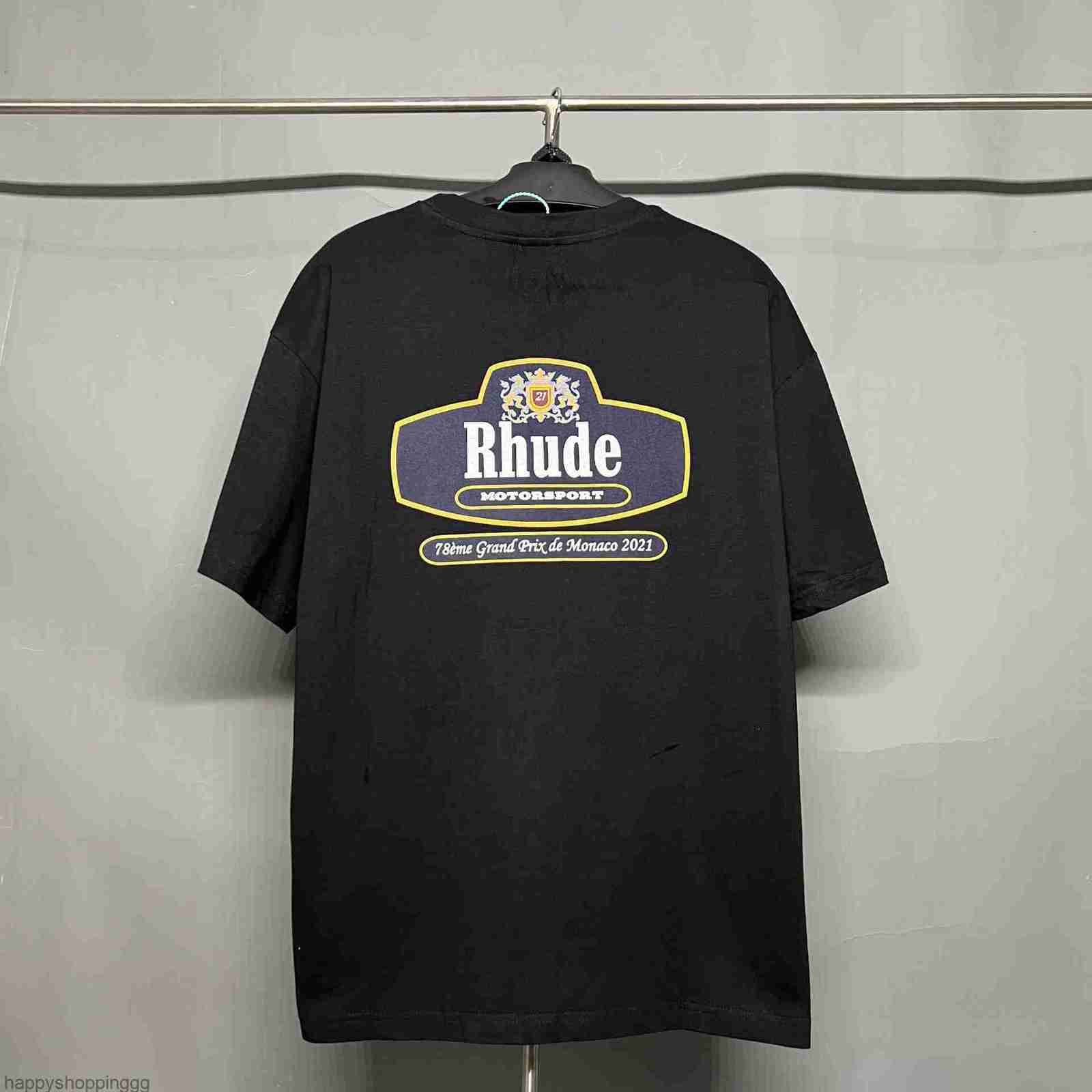 

rhude shirt mens designer classic F1 t shirt graphic tee t-shirt features rhude script ambroidered t-shirt custom-fit vintage cotton short sleeve tee-shirt lpm, No3