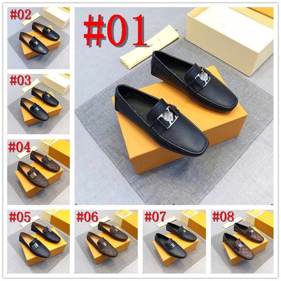 25MODÈLE Noir Designer Hommes Chaussures Habillées En Cuir Marron Slip on Chaussures Blanc Hommes Mocassins Chaussure De Luxe Chaussure Homme Mar
