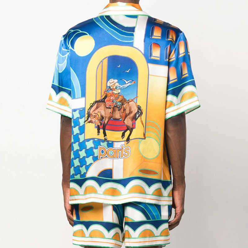 

23SS Casabblannca Matador Shirts Tennis Club Man Women Fashion Summer Beach Vacation Tee Hawaii FZCS234, As pics