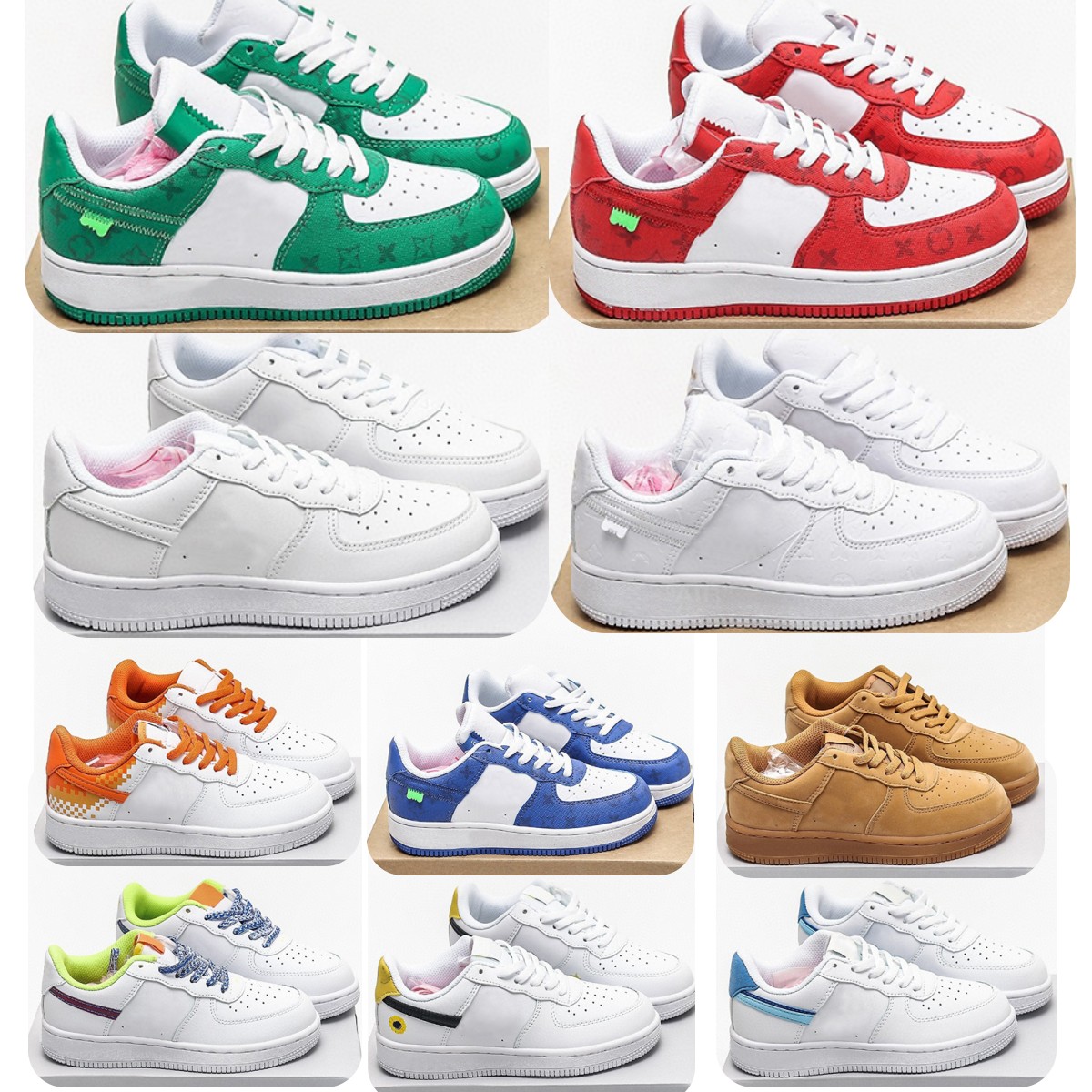 

Toddlers af1 Forse 1 Kids shoes Boys Girls sneakers outdoor trainers shadow Designer Athletic Fashion Pale Ivory Washed Coral Sapphire Eur 25-35