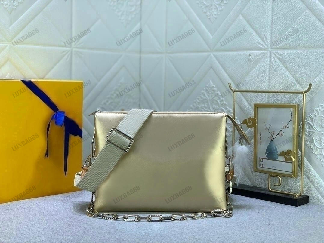 

Designer Pillow-like Coussin PM Bag Women 2023 Puffy Handbags Embossed Monograms Pattern M21198 M21263 M21769 clutch Shoulder Bag with chunky chain, #1