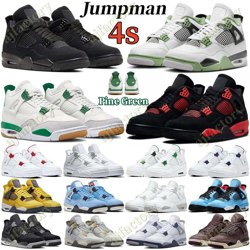 

Basketball shoes 4s Pine Green Seafoam Military Black navy retro 4 men Red Thunder Photon Dust Sail Black Cat White Oreo Pure Money Infrared Cool Grey women men sneakers, 26