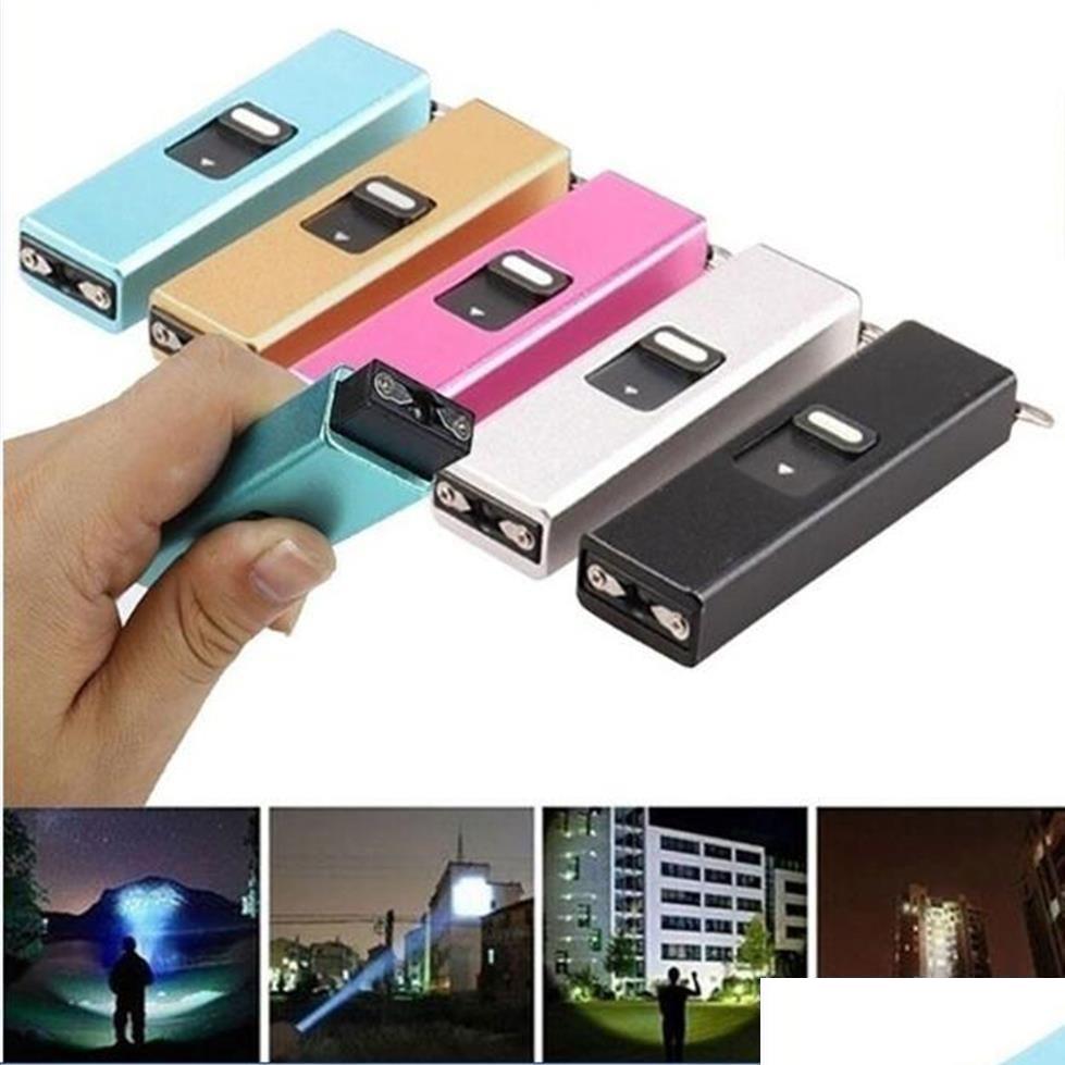 

Flashlights Torches Mini Portable Electric Shocks Key Light Self Defense High Concealment Shocker Protect Yourse Drop Delivery Sport Dhraf