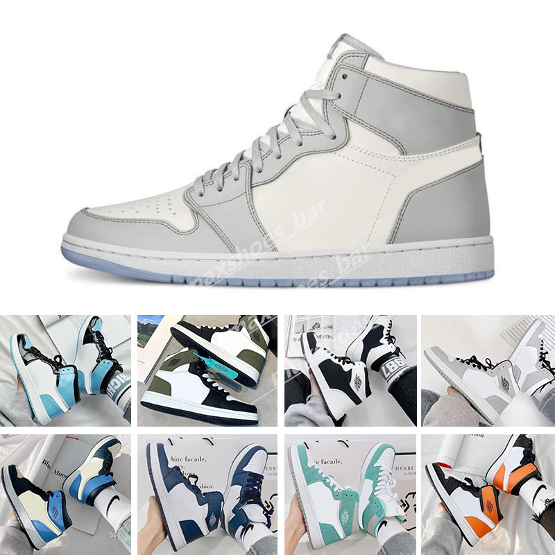 

2023 Jumpman 1 1s Basketball Shoes for Men High Top Sneakers Women Pine Green Seafoam Volt Gold University Blue Smoke Grey Digital Pink Designer Trainers size 36-48 B4, Color 19