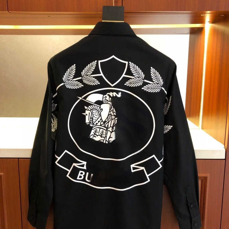 

High version Spring Summer Shirt Men Women Casual Polo Shirts Breathable Cardigan Jacket Designer Tshirt War Horse Print Long Sleeve Top 5xl, Black