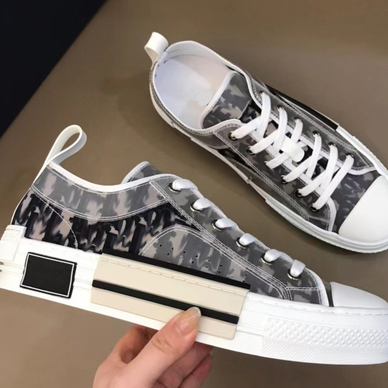 

Designer B23 shoe sneaker transparent printing men black white high-top Genuine Leather casual shoes canvas fashion woman classic shoes size 36-45, #35