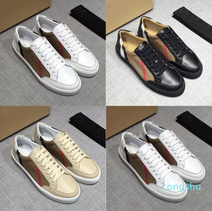 

top quality Casual Shoes Top Quaity mens casual shoes Vintage Check Cotton and Suede Sneakers luxury designer shoe Men checked canvas sneaker with box E5EP#, 01