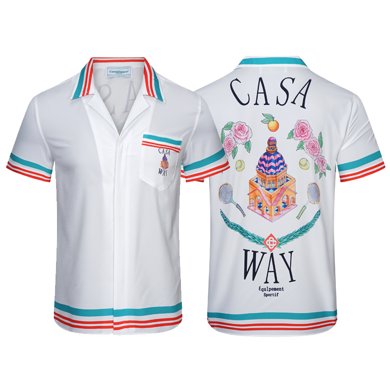 

Casa Designer men's tshirt luxury womens and males t shirt fashion classic Tees short sleeve and V neck T-shirt, White