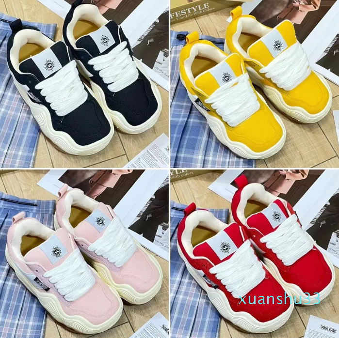 

Fashion Designer Casual Shoes Men Sneakers Canvas Heyday Shoes Women Platform Wavy Bread Shoe Thick Soled Rubber Trainers Stitching Sneaker Size35-43, Color1
