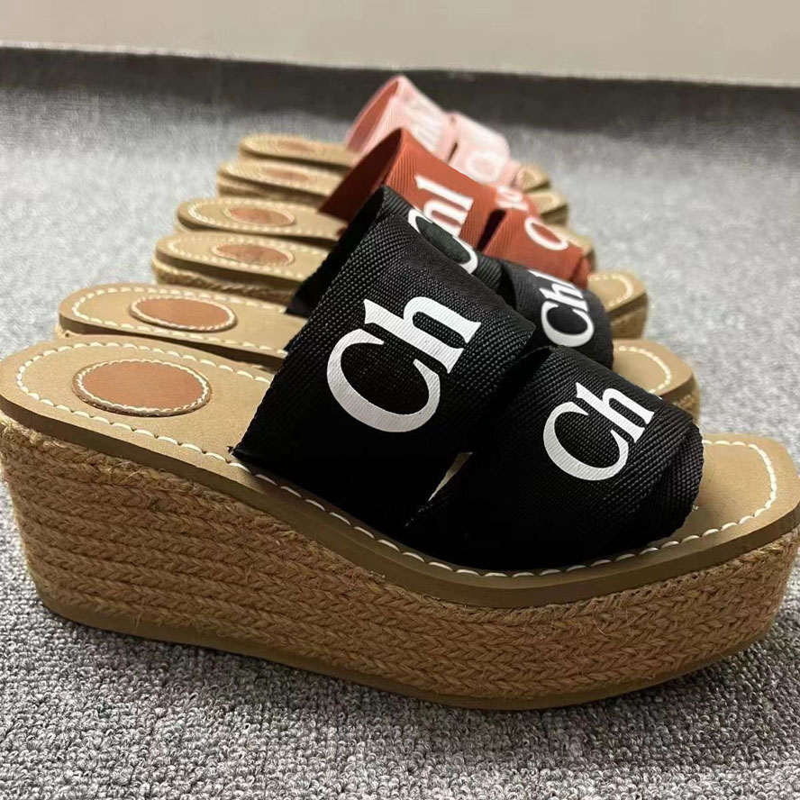 

Platform Slides Woody Sandals Designer Slippers Womens Shoes TOPDESIGNERS154, Box