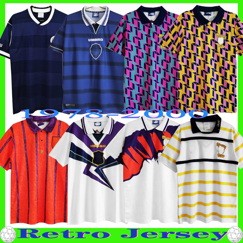78 82 86 94 98 00 World Cup FINAL Scotland Retro Soccer Jersey McCOIST GALLACHER LAMBERT classic Vintage Leisure Football Shirt 