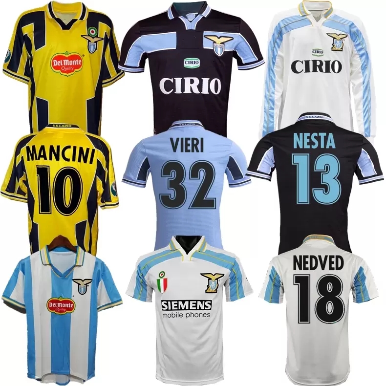 

lazio Retro soccer jerseys 1989 1990 1991 1992 1999 2000 2001 NEDVED SIMEONE SALAS GASCOIGNE home away football shirt VERON CRESPO NESTA 89 90 91 92 93 98 99 00 100TH, 2000 black