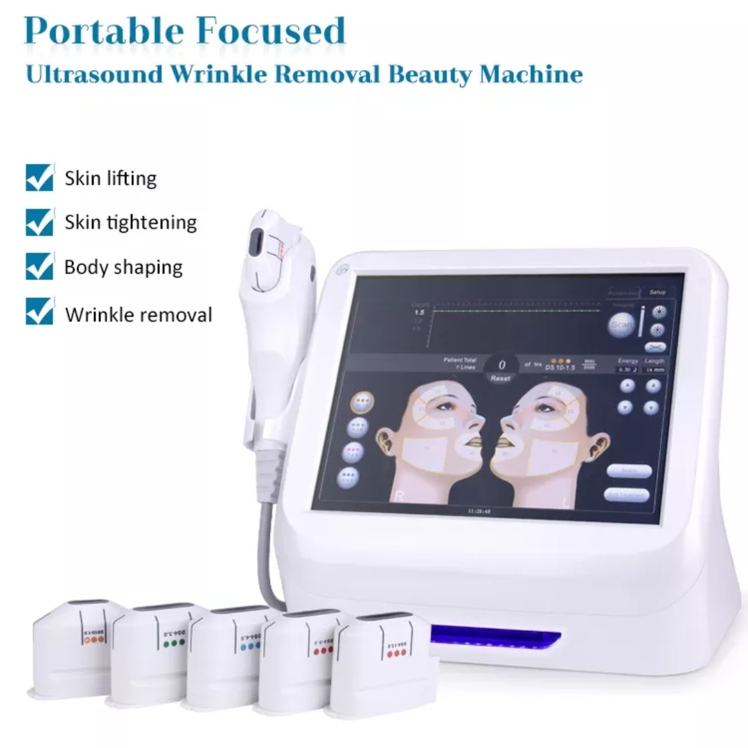 

2023 Hifu 5 Probes Ultrasonic Continuous Passive Motion Machine Facial Skin Lifting portable Wrinkle Remover Beauty Machine