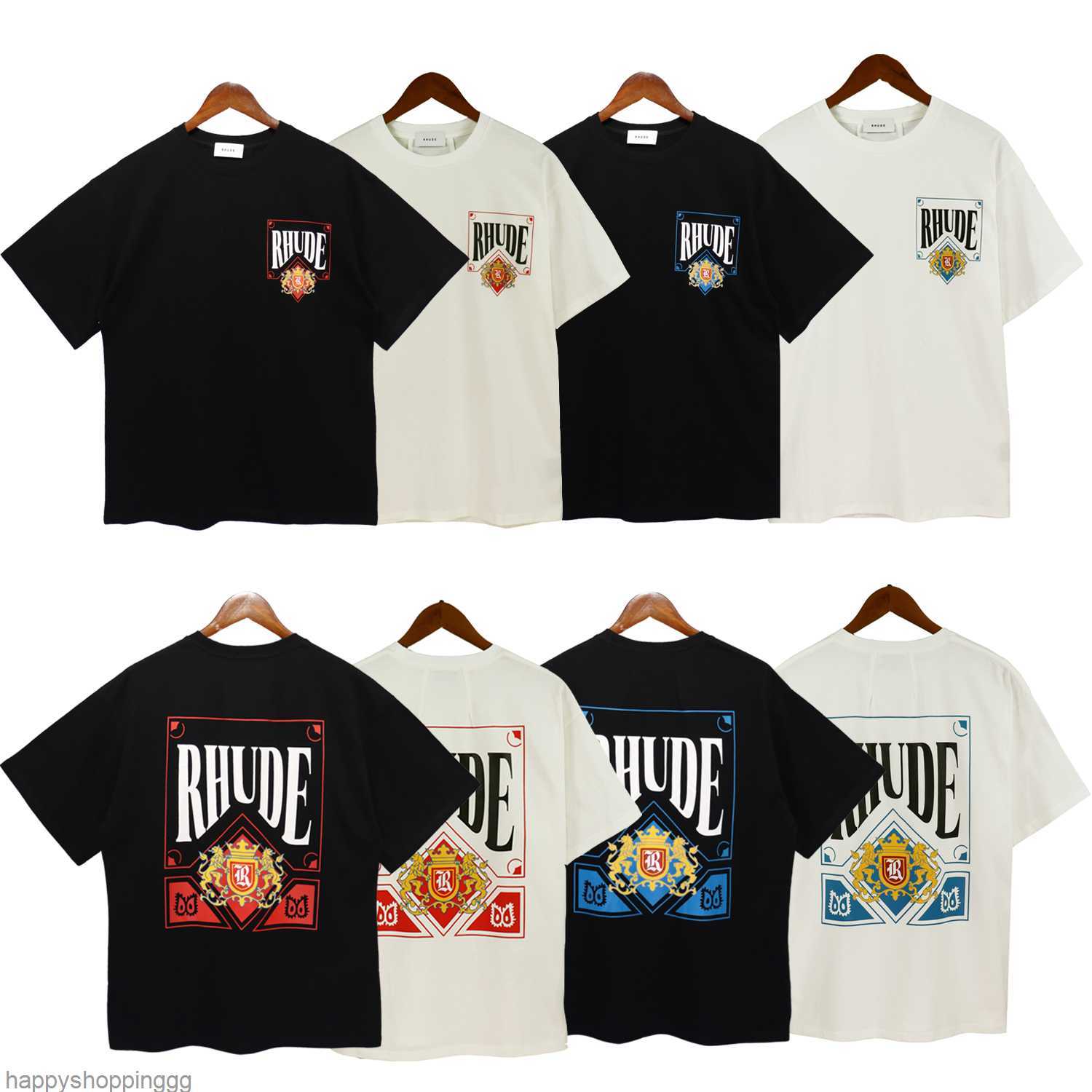 

Top Craftsmanship Rhude Mens T Shirts summer Fashion designer tshirts Street Casual Short Sleeve Beach Style tees Cotton printing shirt 1-1, No.8