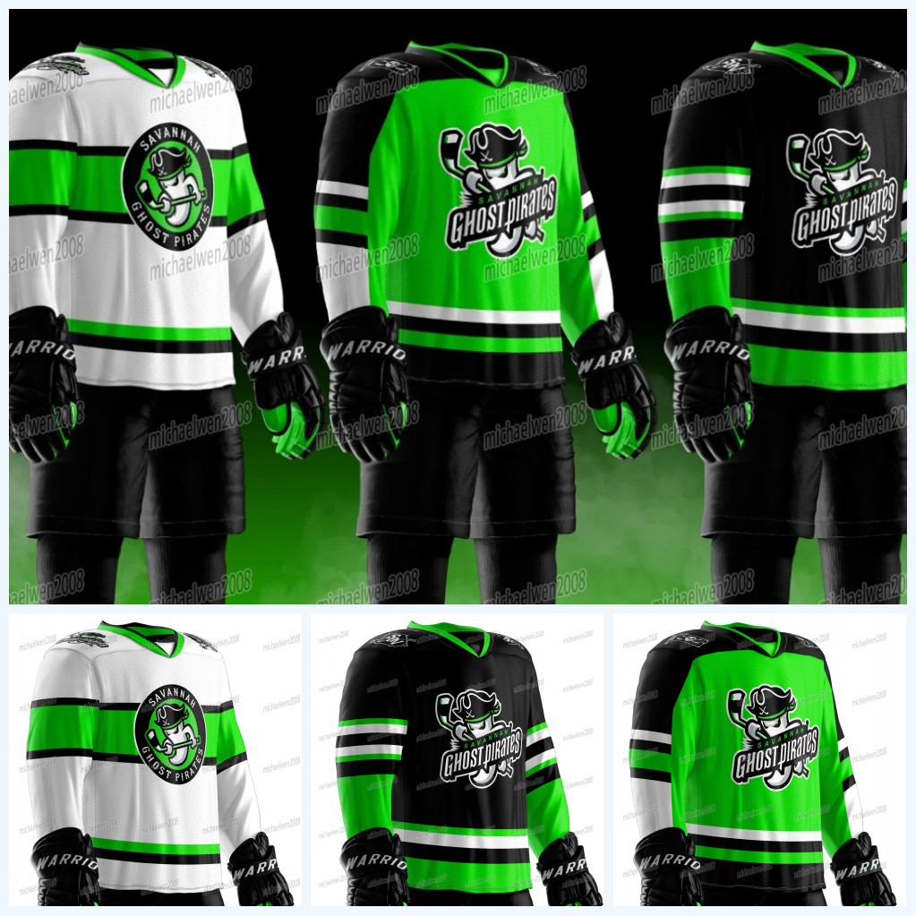 

Custom Savannah Ghost Pirates HOCKEY Jersey Any Name Any Number, Green