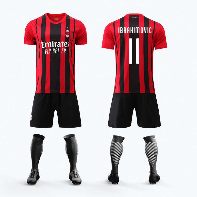 

Soccer Jerseys Milan jersey printed football suit men's and women's Ibrahimovic match training kit children's, Erke blue 9 igua y