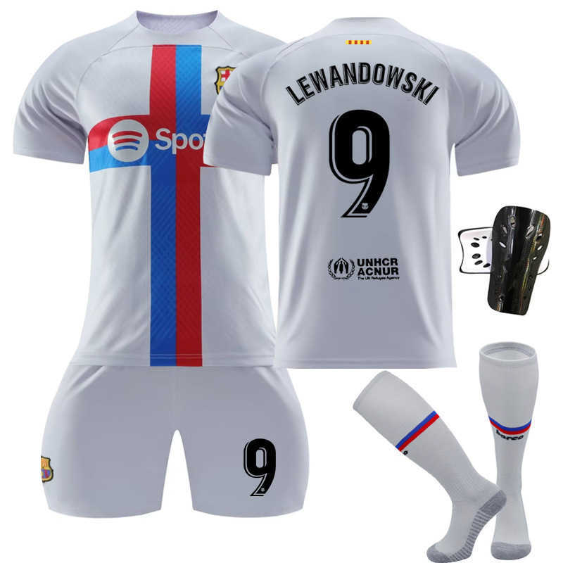 

Soccer Jerseys Barca 2 away game grey No.9 Lewin football shirt set 30 Garvey 8 Pedri No.21 De Jong
