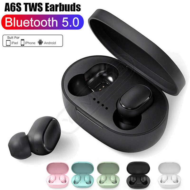 

TWS A6S Bluetooth Earphone Headphone Wireless Earbuds Bluetooth 5.0 Waterproof Bluetooth Headset With Mic For All Iphone Android Smart Phone, Mixed color(leave message)