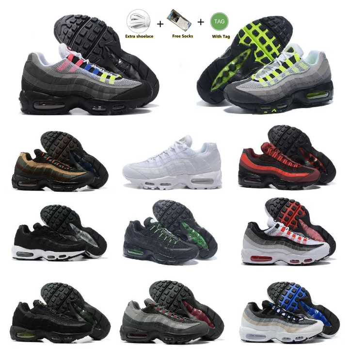 

Trainers 95 Mens Running Sports Shoes Airmaxs 95s Classic OG Triple Solar Red Black White Club Neon Cork Greedy Dark Smoke Grey 20th Anniversary Grape Safari Sneakers, B0085