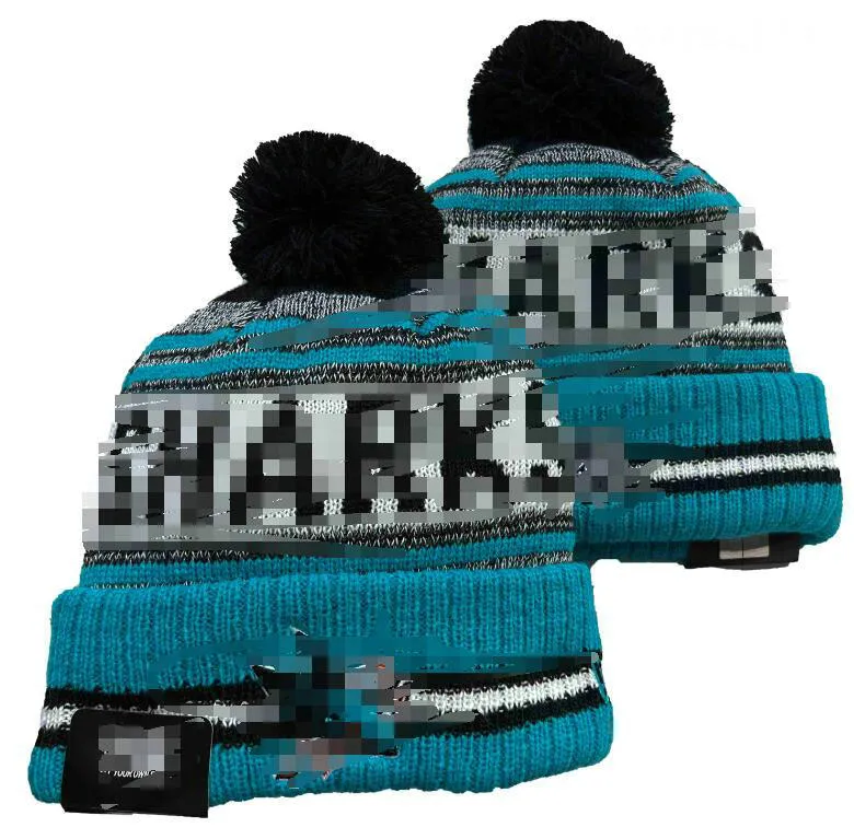 SHARKS Beanies Bobble Hats Baseball Ball Caps 2023-24 Fashion Designer Bucket Hat Chunky Knit Faux Pom Beanie Christmas Sport Knit hat