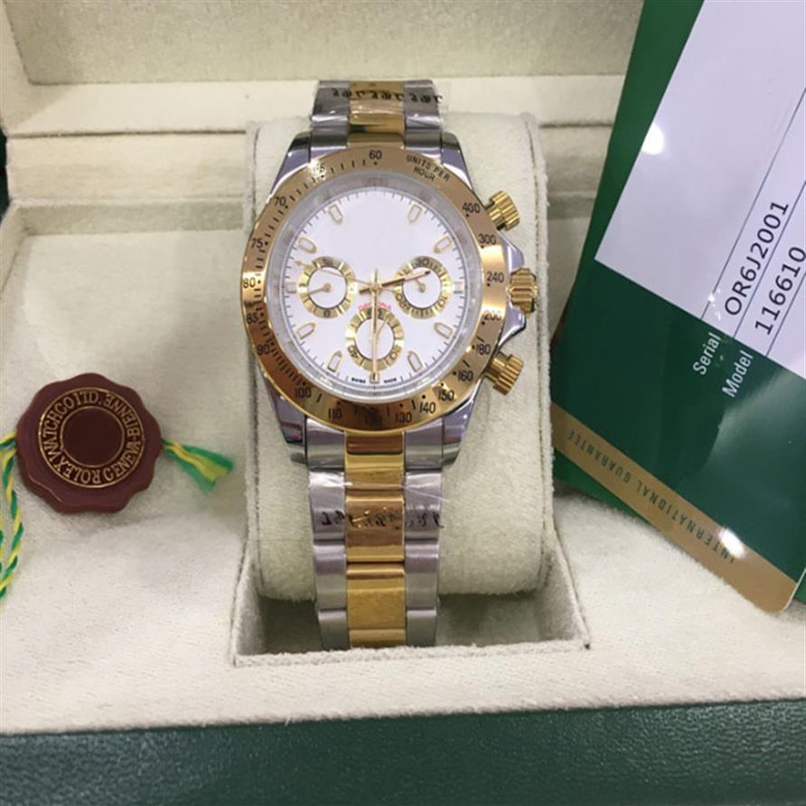 

With Original Box Luxury Stainless Steel Bracelet Coffee border Platinum 116506 Mens Watch 41MM Mechanical Automatic MAN WATCHES W337n, Redstyle 6 original box + watch