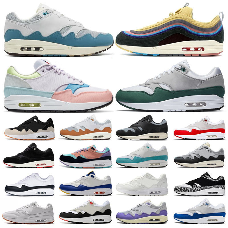 

Patta 1 87 Men Women Running Shoes Sean Wotherspoon Anniversary Royal Bred Evergreen Aura Iridescent Brown Black Grey Monarch Night Maroon Trainers Sports Sneakers, Color#28