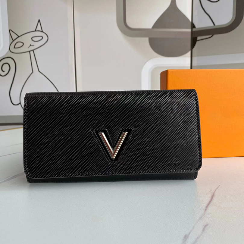 

BRAND wallet women long wallets fashion designers purse hasp zipper coin purses woman water ripple purses with box, Black
