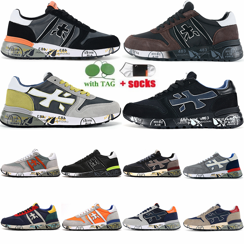 

Premiata Steven Designer Shoes Fashion Leather Faric Summer Sport Sneakers Low Flat Black White Orange Mens Vintage Jogging Running Walking Trainers