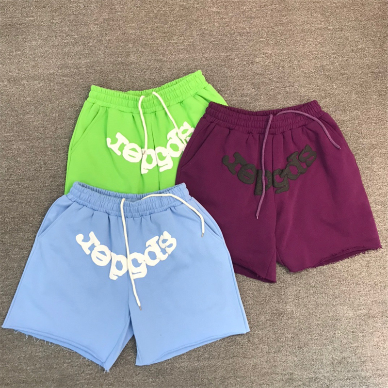 

Foam Print Purple Shorts Men Women Quality Oversized Breeches