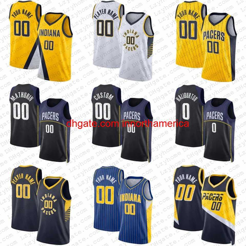 

0 Tyrese Haliburton Bennedict Mathurin Custom Basketball Jerseys s Chris Duarte Pacer Buddy Hield Myles Turner Jalen Smith Isaiah Jac, Mens